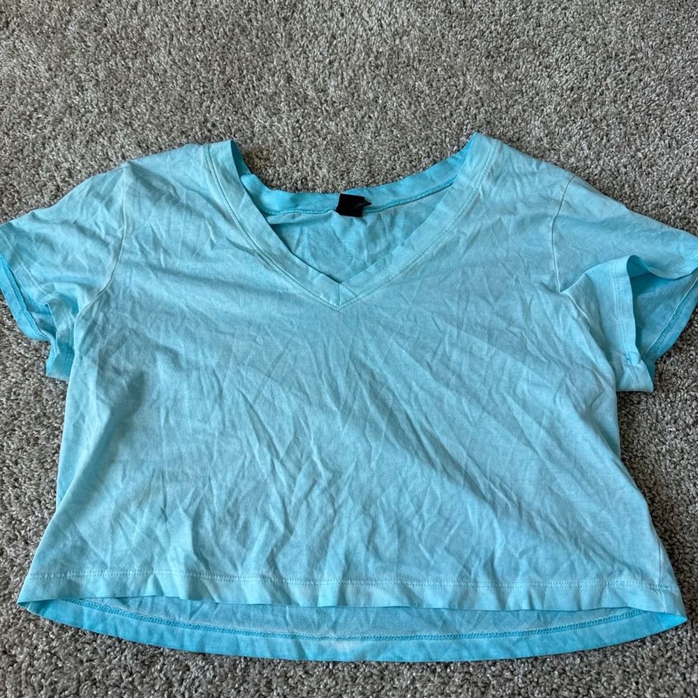 Wild Fable Light Blue Crop Top